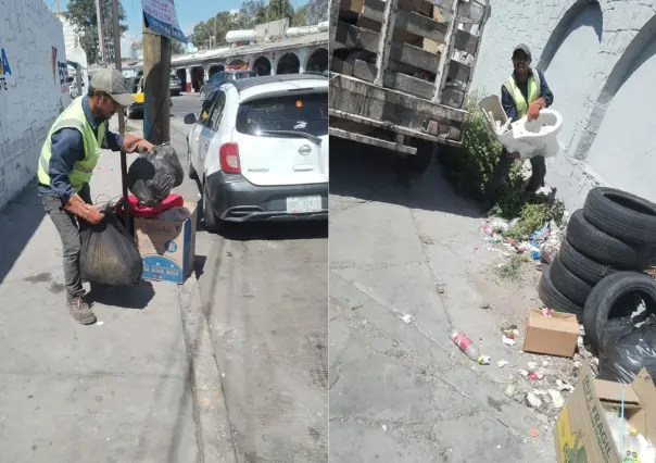 Servicios Públicos limpia basurero de Central camionera