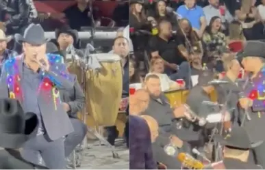 ¡Le dio hambre! Julión Álvarez interrumpe concierto para comerse un hot dog