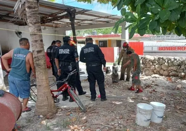 Tremendo susto por un pequeño tanque de gas en Izamal