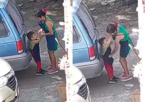 Mujer golpea a puñetazos a niño en Ecatepec, Edomex, y es captada en video