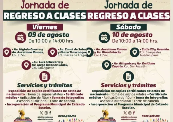 Jornadas de regreso a cases en Nezahualcóyotl: Servicios gratuitos