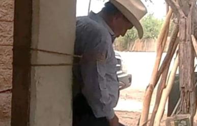 Amarran a exalcalde de Bácum, Sonora a un poste