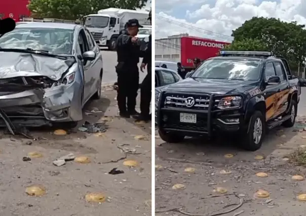 Dos abuelitos resultan lesionados tras un choque en el Periférico de Mérida