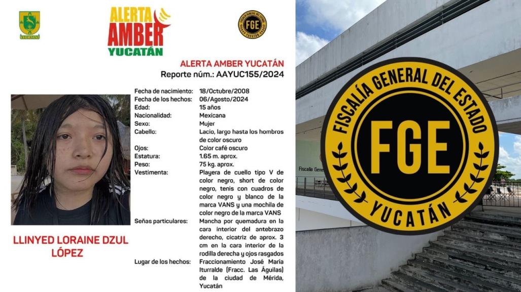 Alerta Amber Yucatán: Reportan la desaparición de una joven de 15 años