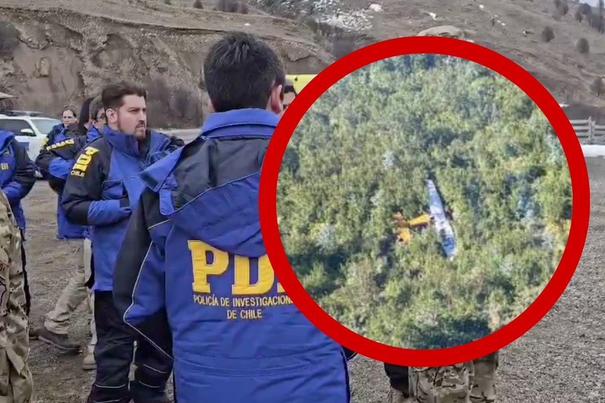 Avioneta se cae en Chile. Foto: @PDI_CHILE