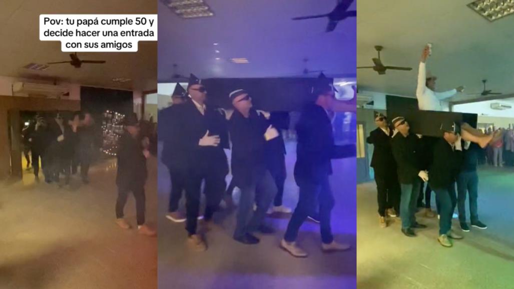 Padre celebra sus 50 años con entrada inspirada en baile viral (VIDEO)