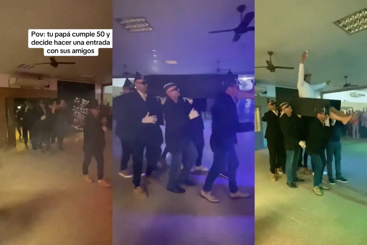 Padre celebra sus 50 años con entrada inspirada en baile viral. Foto: Captura de pantalla TikTok @candenovero