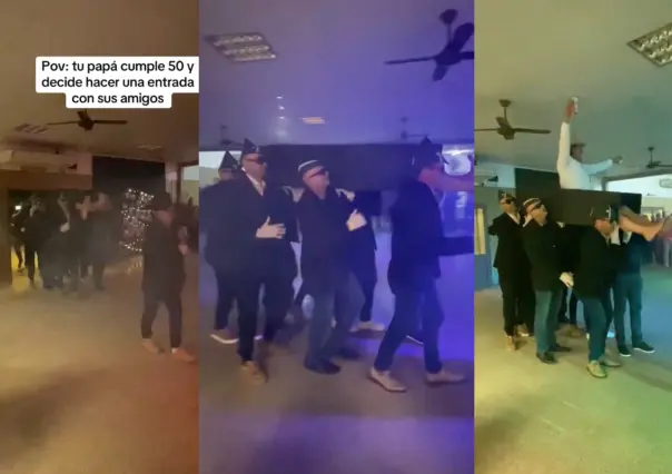 Padre celebra sus 50 años con entrada inspirada en baile viral (VIDEO)