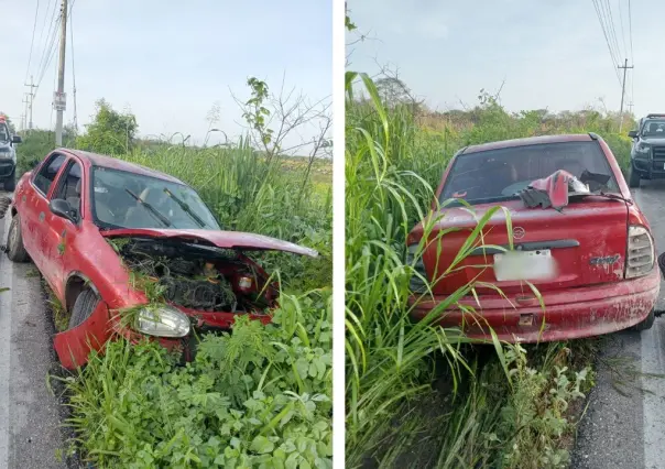 Conductor dormita y se sale de la carretera en la vía Conkal-Chicxulub Pueblo