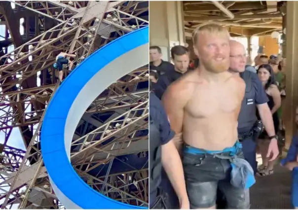 Escala hombre torre Eiffel y es detenido (VIDEO)