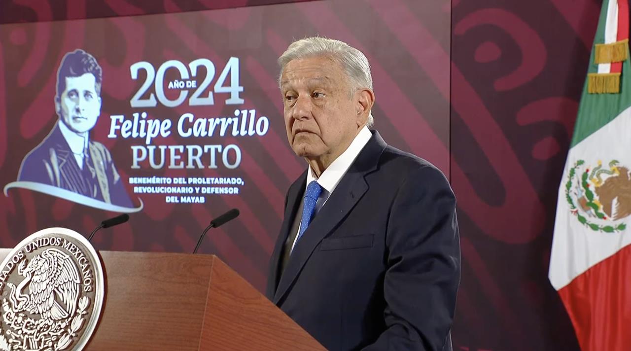 AMLO critica a Marea Rosa. Foto: SS de Conferencia de Prensa