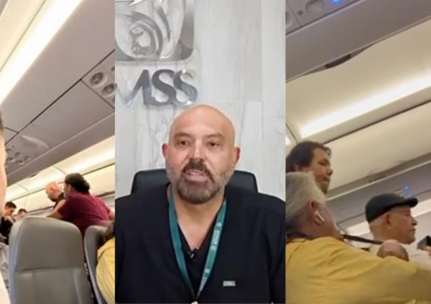 Médico del IMSS salva vida de pasajero en vuelo a Torreón (VIDEO)