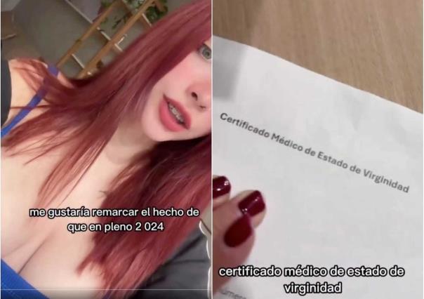 ¡Que es virgen! Joven presume en redes su certificado de virginidad (VIDEO)