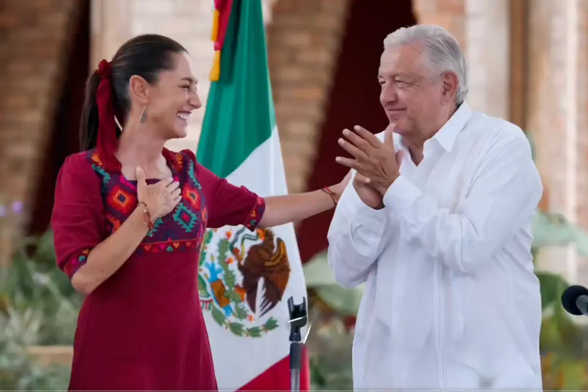 AMLO celebra triunfo de Sheinbaum. Foto: SS de @Claudiashein