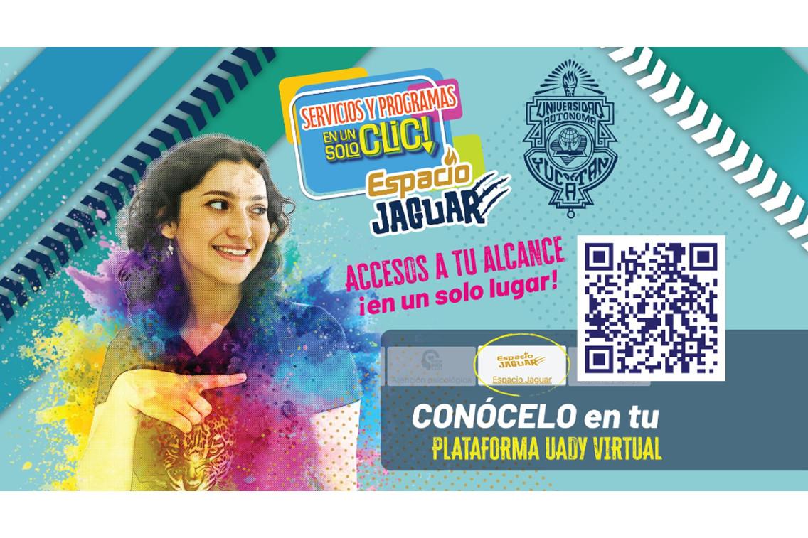 El micro sitio de internet “Espacio Jaguar” fue creado para beneficiar a estudiantes de la Uady con más de 20 programas y servicios que brinda la casa de estudios.- Foto de la Uady