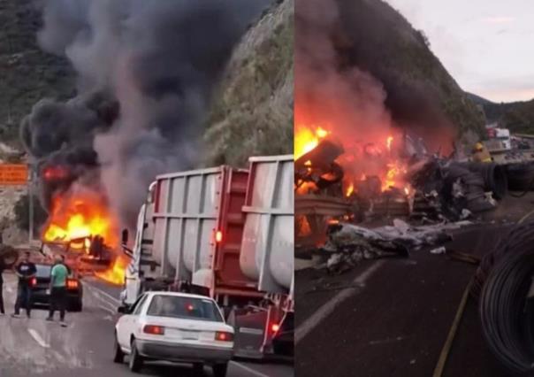 Chofer de tráiler pierde la vida en accidente en Los Chorros, Carretera 57