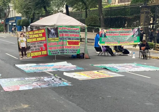 Mujeres de San Luis Potosí exigen justicia frente a la Secretaría de Gobernación