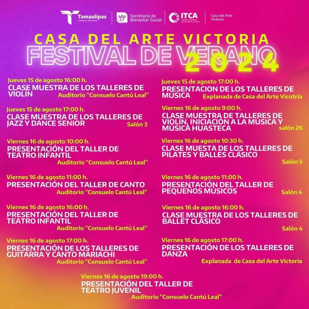 Casa del Arte Victoria invita a disfrutar festivales de fin de cursos de verano