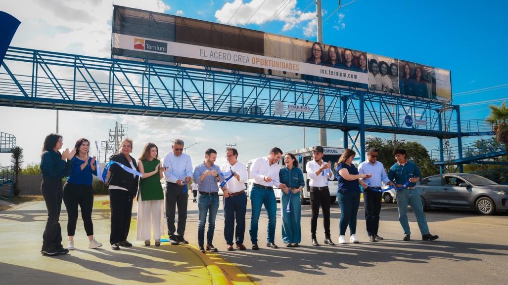 Mejora en seguridad vial con nuevo puente peatonal en Pesquería