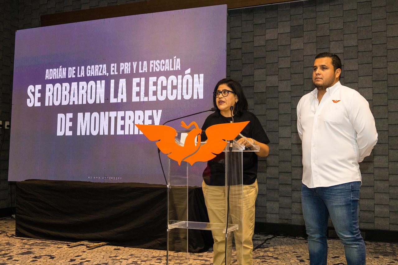 La vocera de Movimiento Ciudadano Nuevo León, Sandra Pámanes. Foto: Movimiento Ciudadano