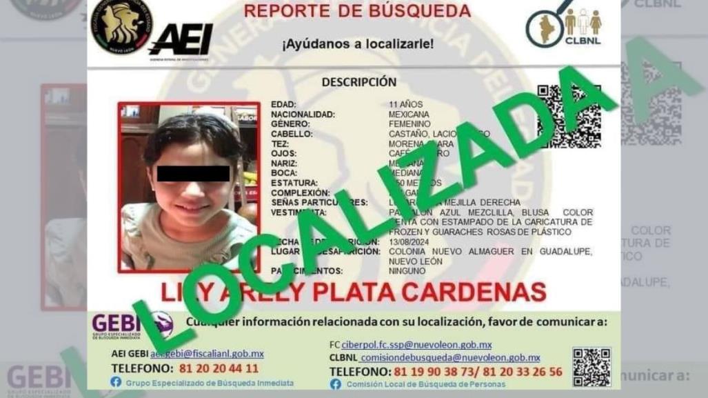 Localizan con vida a menor desaparecida en la Nueva Almaguer