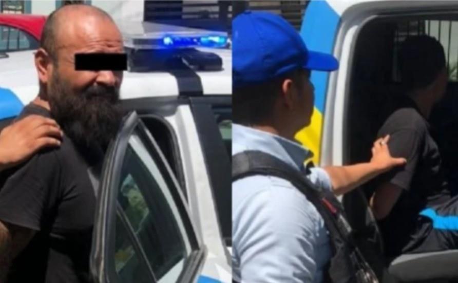 El hombre y el menor involucrados en el robo tras haber sido detenidos. Foto: Policía de Monterrey.