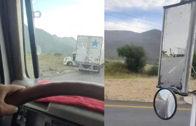 Precaución en carretera Saltillo - Monterrey: Tráiler afectado obstruye vialidad