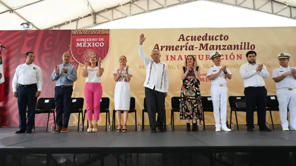 AMLO y Sheinbaum inauguran Acueducto Armería-Manzanillo durante gira por  Colima