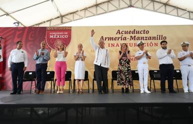 AMLO y Sheinbaum inauguran Acueducto Armería-Manzanillo durante gira por  Colima