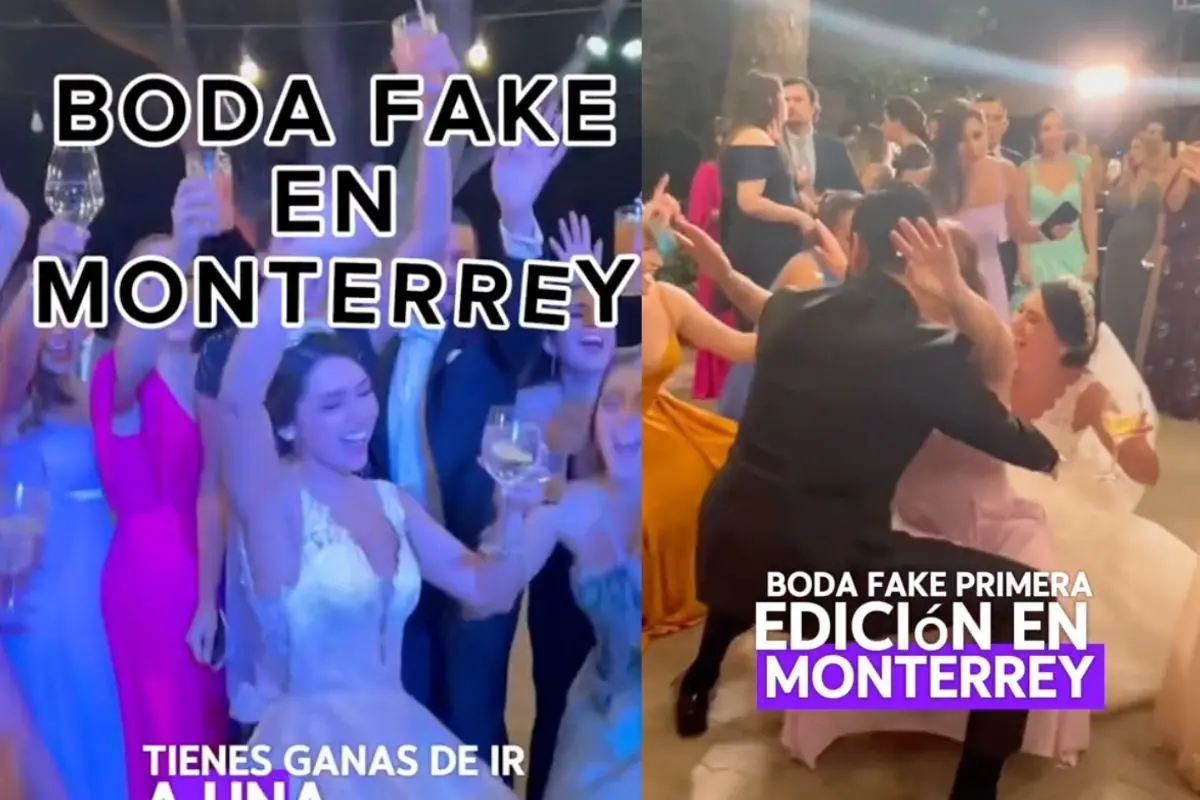 Boda Fake en Monterrey. Foto: TikTok pinKonnections