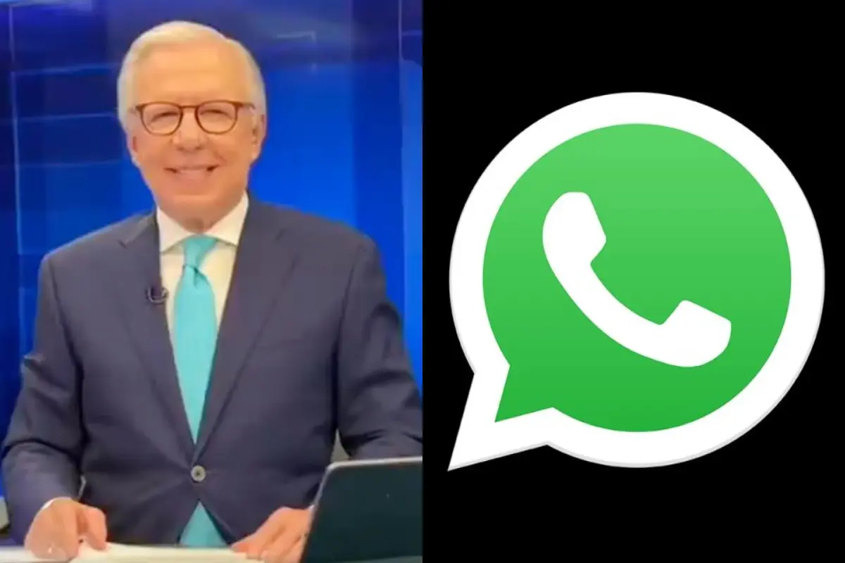 Joaquín López Dóriga en noticiero/Logo de WhatsApp Foto: Especial