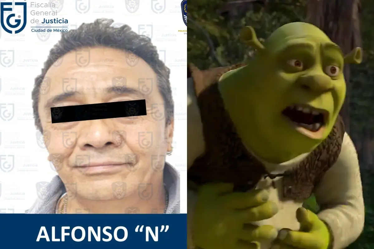 Alfonso N, voz de Shrek, vinculado a proceso. Foto: @FiscaliaCDMX/@Shrek