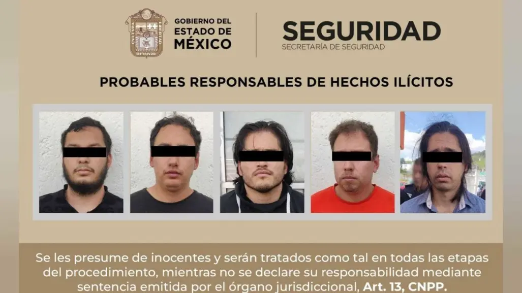 Capturan en Metepec a cinco presuntos ladrones de vehículos de alta gama