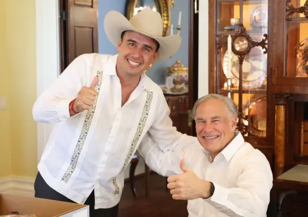 Gracias por mi sombrero, dice Manolo Jiménez a gobernador de Texas en visita