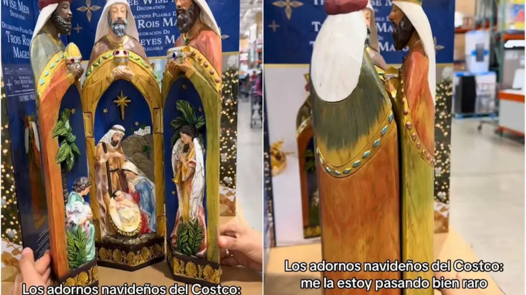 ¡Beso de tres! Figura de los Reyes Magos se vuelve viral (VIDEO)