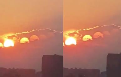 Impresionante 7 soles aparecen en el cielo de China (VIDEO)