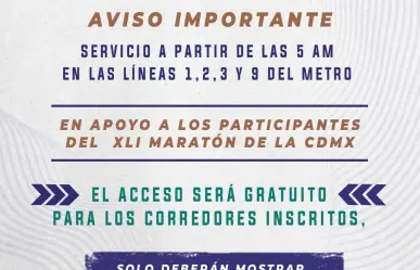 Aquí te damos las rutas y horarios para corredores del Maratón de la CDMX