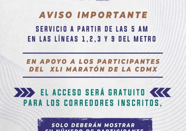 Aquí te damos las rutas y horarios para corredores del Maratón de la CDMX