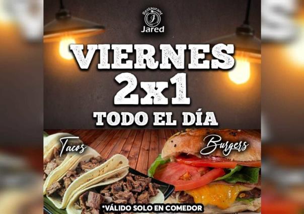 ¿Tacos de carne asada o una burger? Esta promoción de 2x1 no te la puedes perder