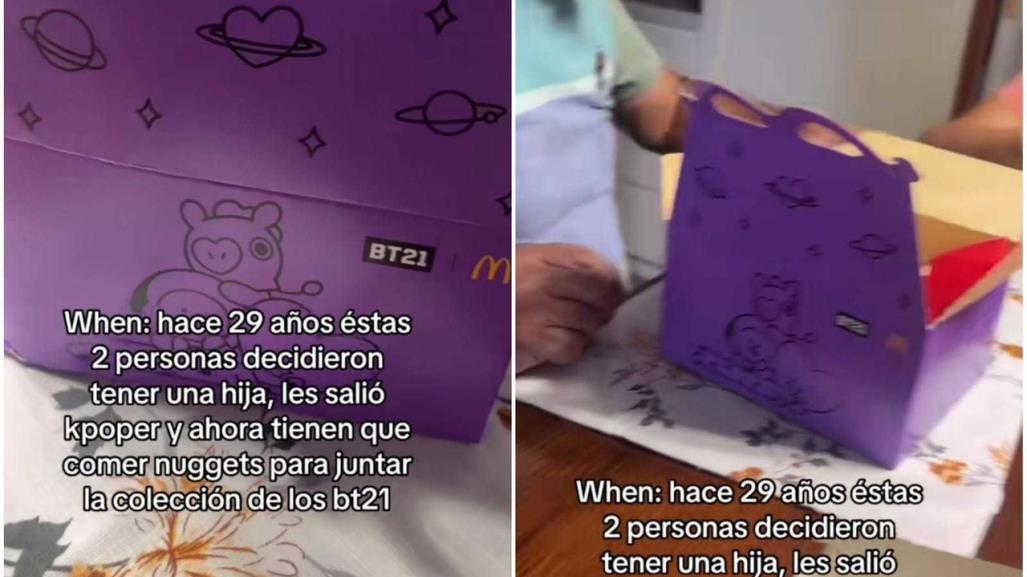 ¡Salieron Armys! Papás ayudan a hija a conseguir coleccionables de BTS (VIDEO)