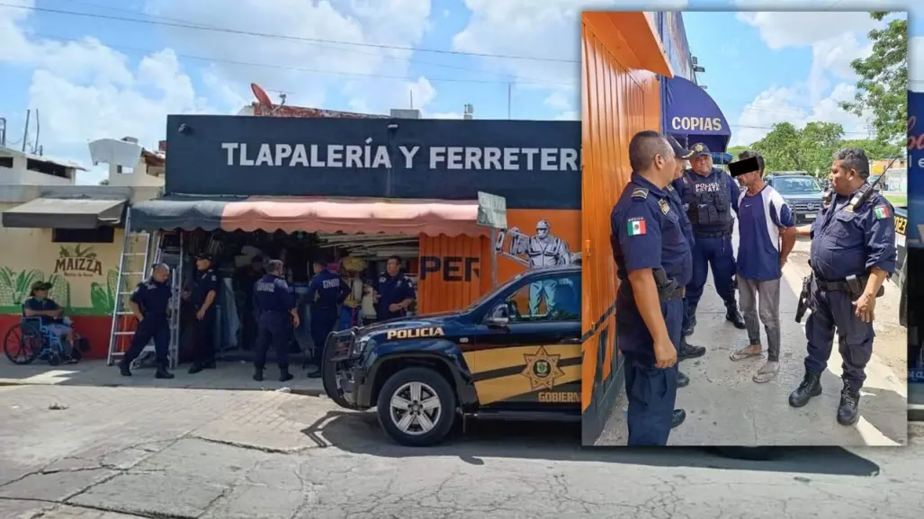 Policía logra detener a ladron tras robo en ferretería de Pacabtún