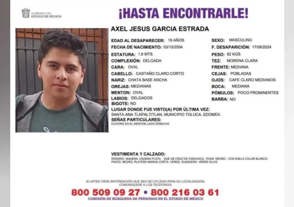 Publican foto de camioneta en investigación por desaparición de Axel en Toluca