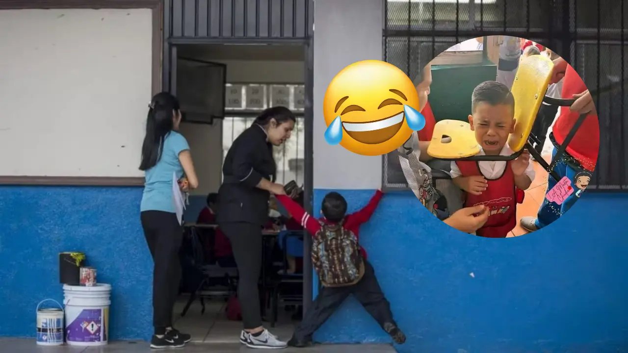 Pequeños en su primer día de clases / Foto: Redes Sociales