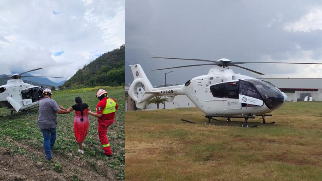 PC Santiago realiza traslado en helicóptero de mujer con embarazo de alto riesgo