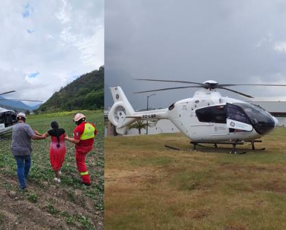 PC Santiago realiza traslado en helicóptero de mujer con embarazo de alto riesgo