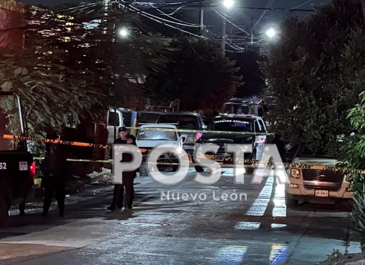 Policías de Fuerza Civil en la zona donde ocurrió la riñ. Foto: Raymundo Elizalde.