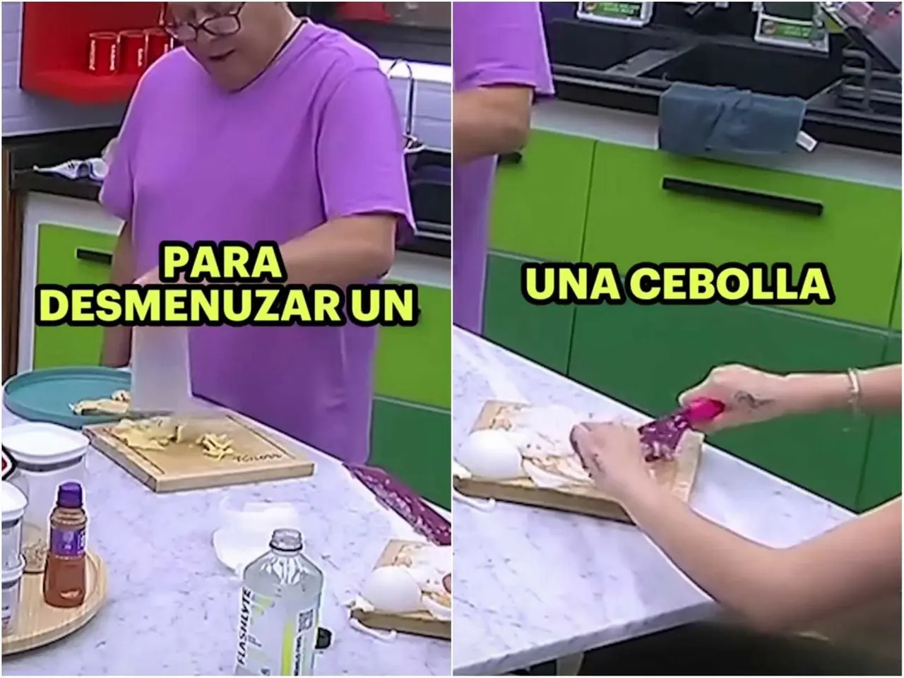 El video, que ha generado una gran cantidad de interacciones en las redes, contrasta la destreza de Bezares con el intento fallido de su compañera en la cocina. Foto: Tiktok.