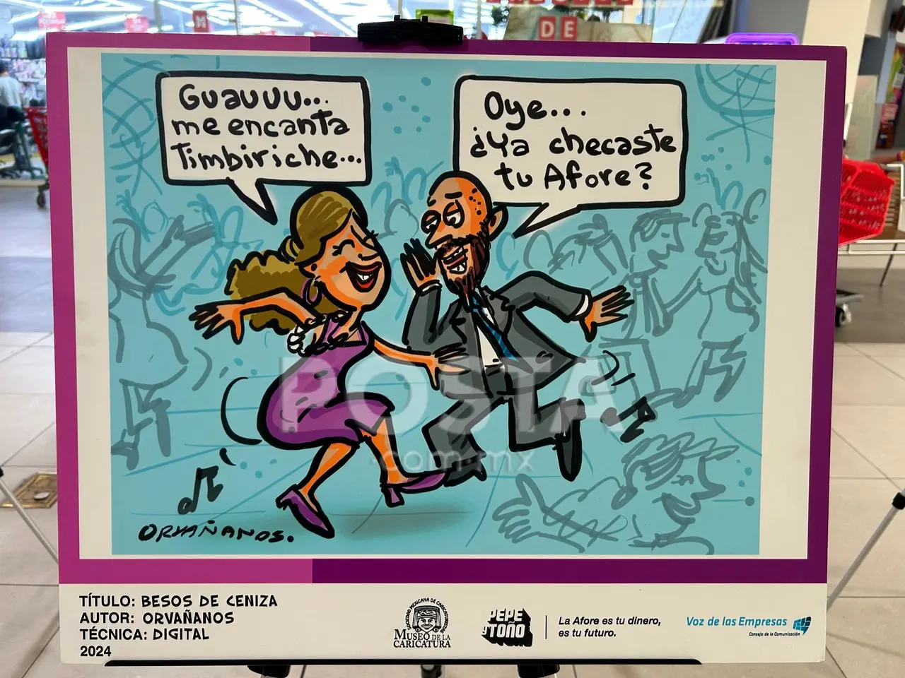 Caricaturas sobre el tema de AFORES. Foto: Jorge López