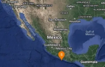 Mapa del Servicio Sismológico Nacional que marca donde fue el sismo. Foto: X @SismologicoMX