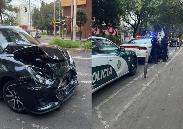 #VIDEO: Auto termina volcado tras choque en Azcapotzalco